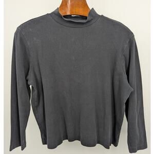 100% Cotton Kim Rogers Black Long Sleeve Turtleneck Sweater Size XL